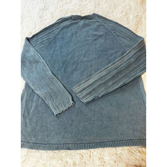 Weekends off men crew neck raglan sapphire ribbed sweatshirt L - Picture 6 of 7